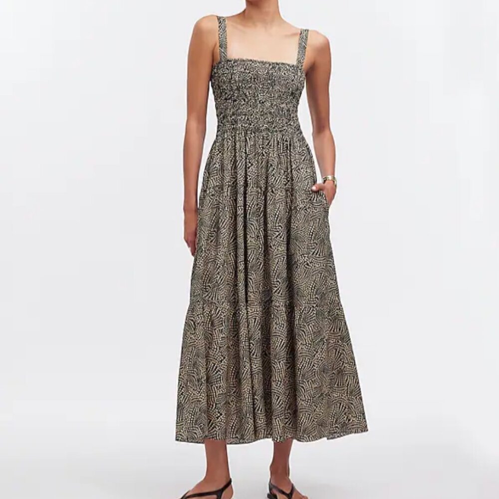 Madewell Smocked Drop-Waist Maxi Dress